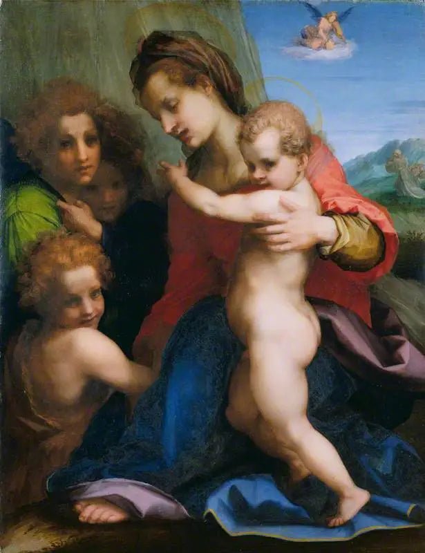 De Maagd met het Kind met de doopkindje Baptiste - Andrea del Sarto