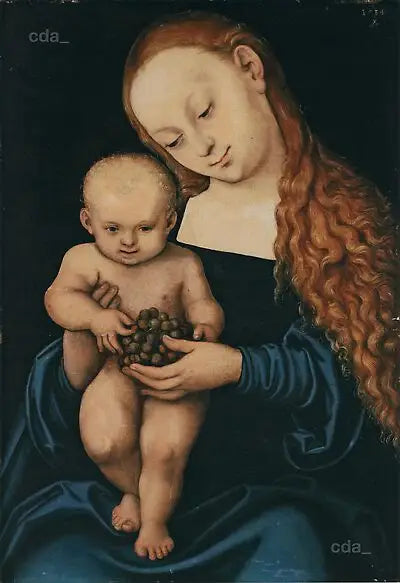 De Maagd met Kind met druiven - Lucas Cranach de Oudere