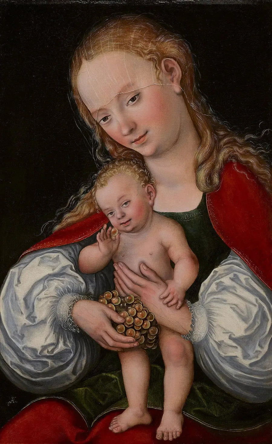 De Maagd met Kind met druiven - Lucas Cranach de Oudere