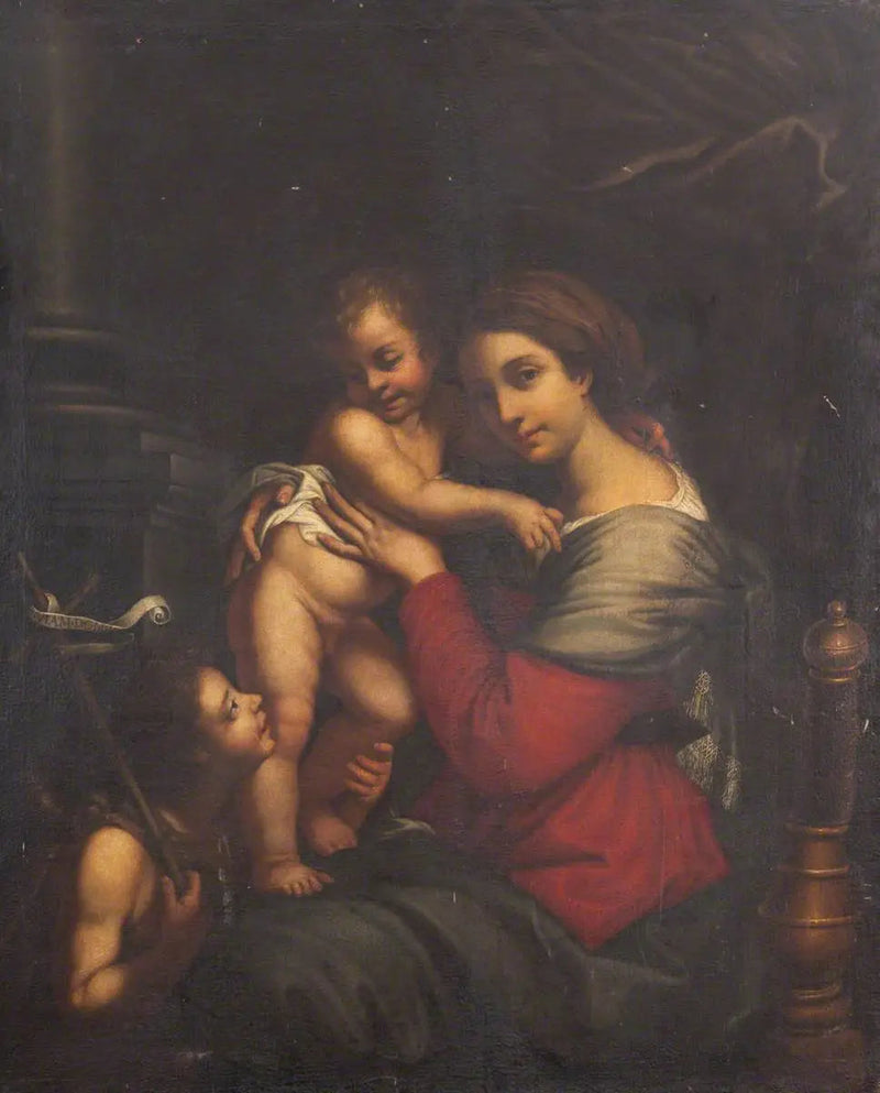 De Maagd met Kind, met de jonge Sint-Jan de Doper - Pierre Mignard