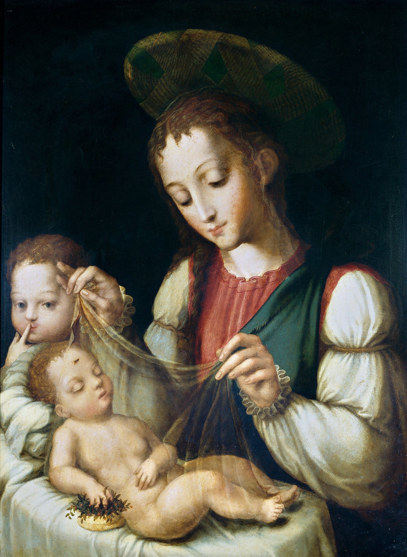 De Maagd met het Kind met de kleine Sint-Jan de Doper - Luis de Morales