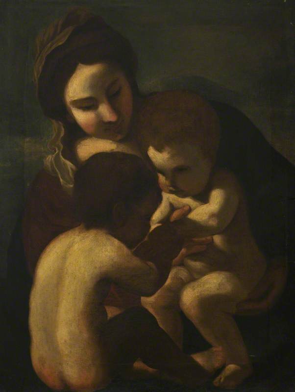 De Maagd met Kind en de kleine Sint-Jan - Guercino