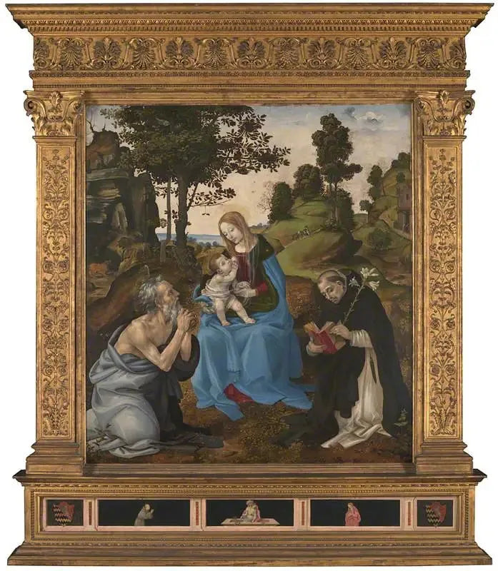 De Maagd met Kind met de heiligen Hiëronymus en Dominicus - Filippino Lippi