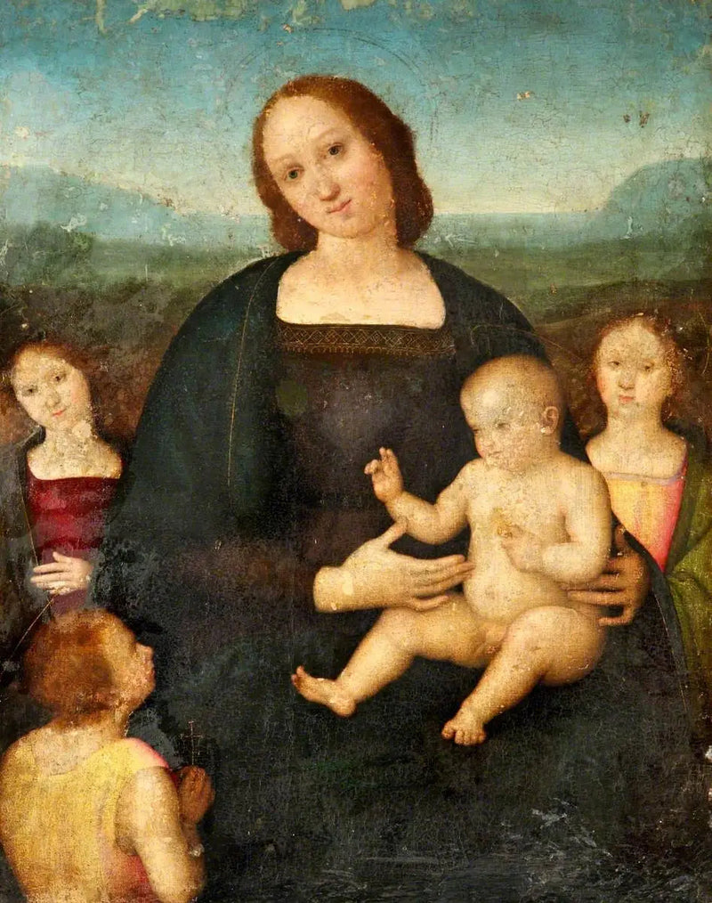 De Maagd met Kind, samen met Sint-Jan en twee engelen - Pietro Perugino