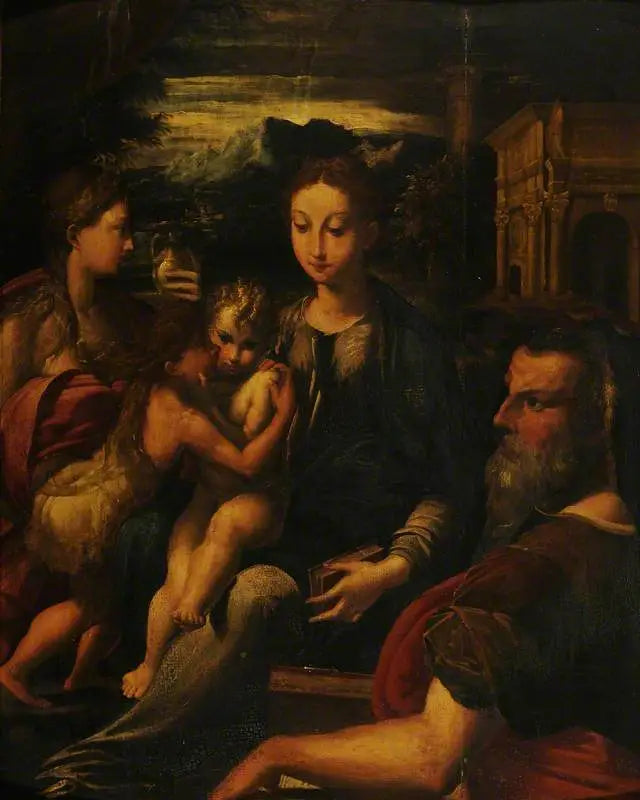De Maagd met Kind, met Sint-Jerome, Magdalena en de kleine Sint-Jan - Parmigianino