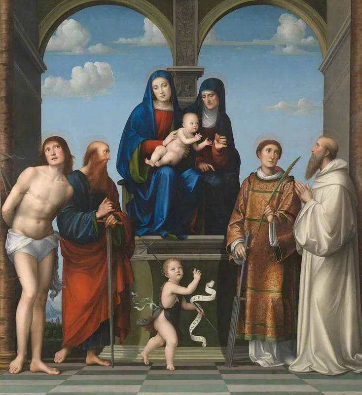 De Maagd met Kind met Sint Anna en andere heiligen - Francesco Francia