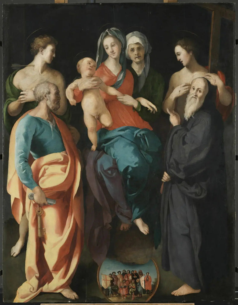 De Maagd met Kind met Sint Anna en vier heiligen - Pontormo