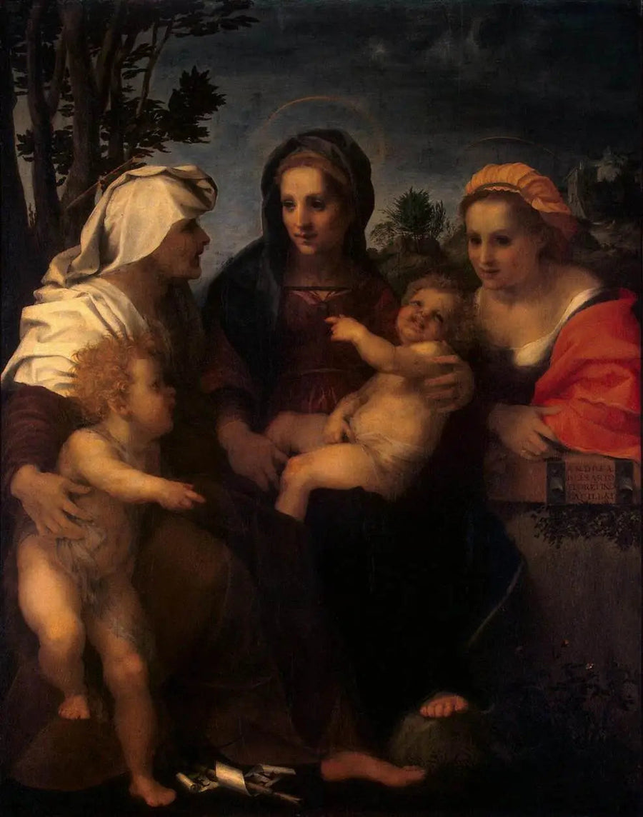 De Maagd met Kind, samen met Sint Catharina, Sint Elisabeth en Sint Johannes de Doper - Andrea del Sarto