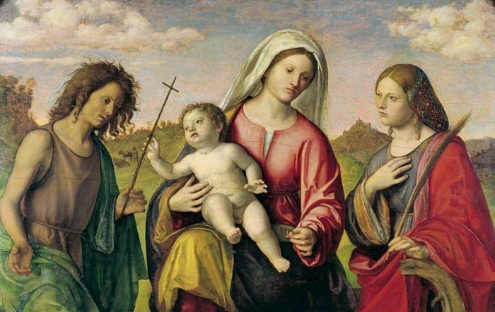 De Maagd met Kind, met Sint-Catharina en Sint-Jan de Doper - Cima da Conegliano
