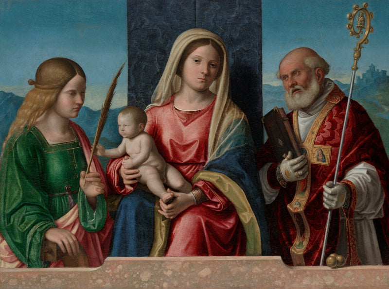 De Maagd met Kind met Sint-Catharina en Sint-Nicolaas - Cima da Conegliano