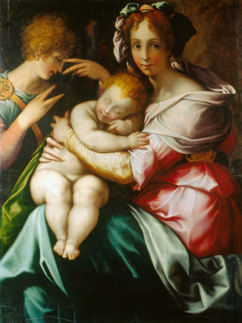 De Maagd met Kind en een engel - Francesco Salviati