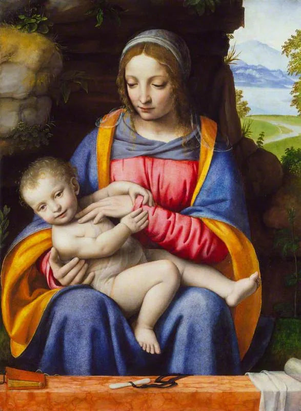 De Maagd met Kind in een landschap - Bernardino Luini