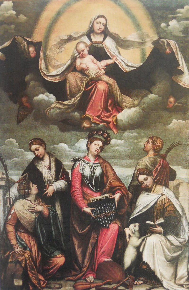 De Maagd met Kind in glorie met heiligen - Alessandro Bonvicino