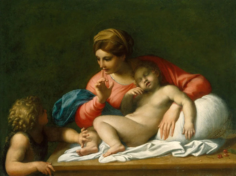 De slapende Maagd met het Kind en de jonge Sint-Jan de Doper (« Il Silenzio ») - Annibale Carracci