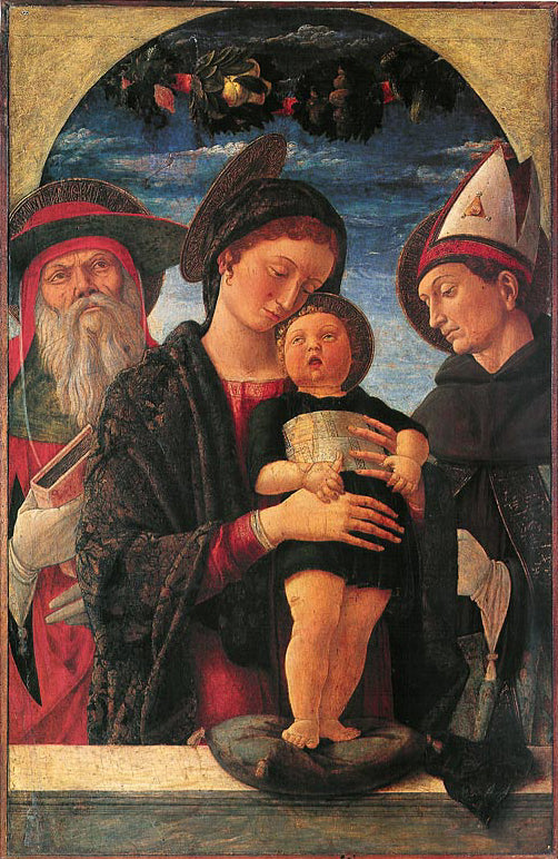 De Maagd met Kind tussen Sint-Jerome en Sint-Lodewijk van Toulouse - Andrea Mantegna