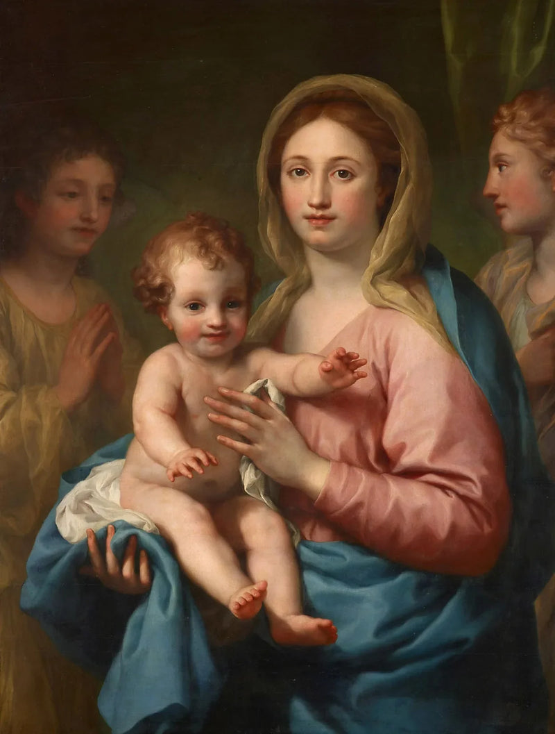 De Maagd met Kind en twee engelen - Anton Raphael Mengs