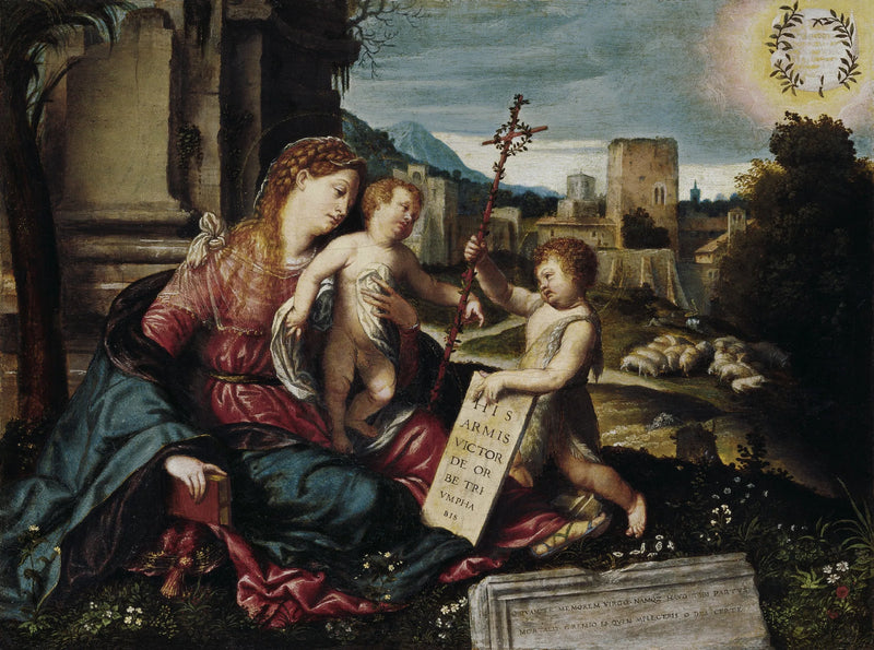 De Maagd met Kind en de jonge Sint-Jan - Alessandro Bonvicino