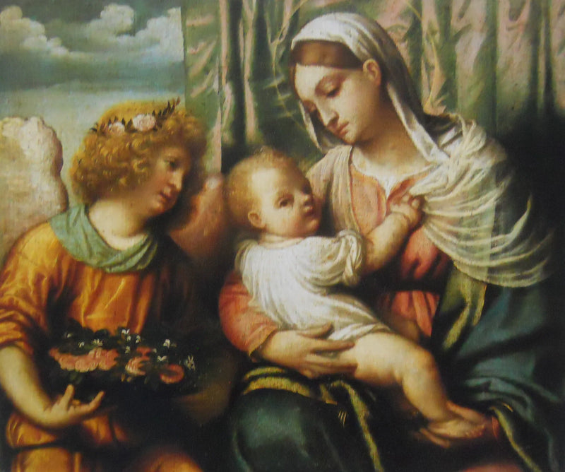 De Maagd met Kind en een engel - Alessandro Bonvicino