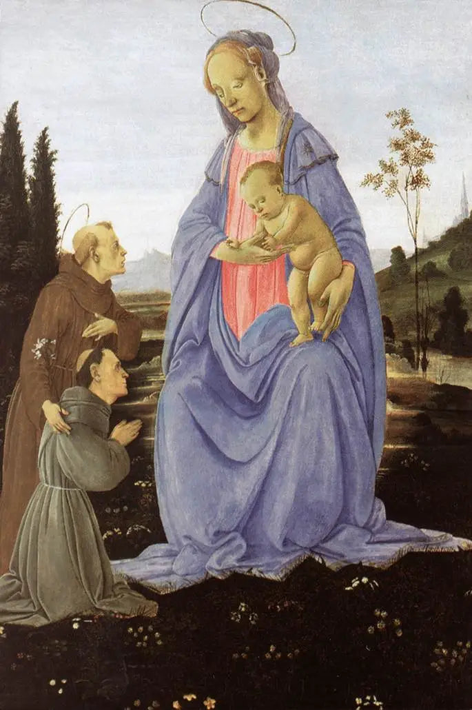 De Maagd met Kind, Sint Antonius van Padua en een broeder - Filippino Lippi