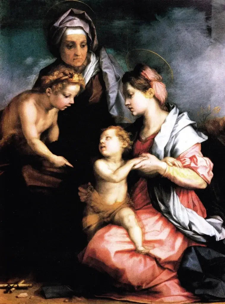 De Maagd met Kind, Sint Elisabeth en Sint Johannes - Andrea del Sarto