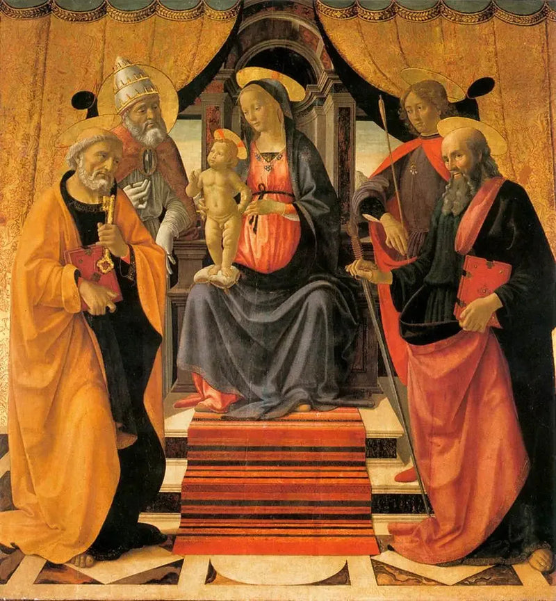 De Maagd met Kind die troont met heiligen - Domenico Ghirlandaio