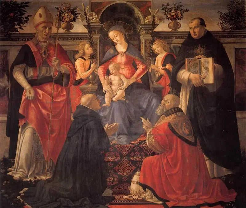 De Maagd met Kind die troont tussen de engelen en de heiligen - Domenico Ghirlandaio