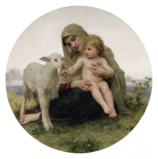 La Vierge à l’agneau - William Bouguereau Reproductions de tableaux à la peinture à l’huile