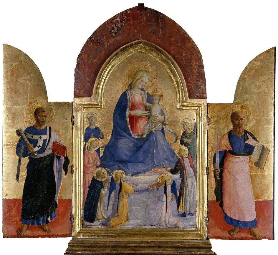 La Vierge à l’Enfant avec des anges et un saint dominicain (au centre) ; saint Pierre (à gauche) ; saint Paul (à