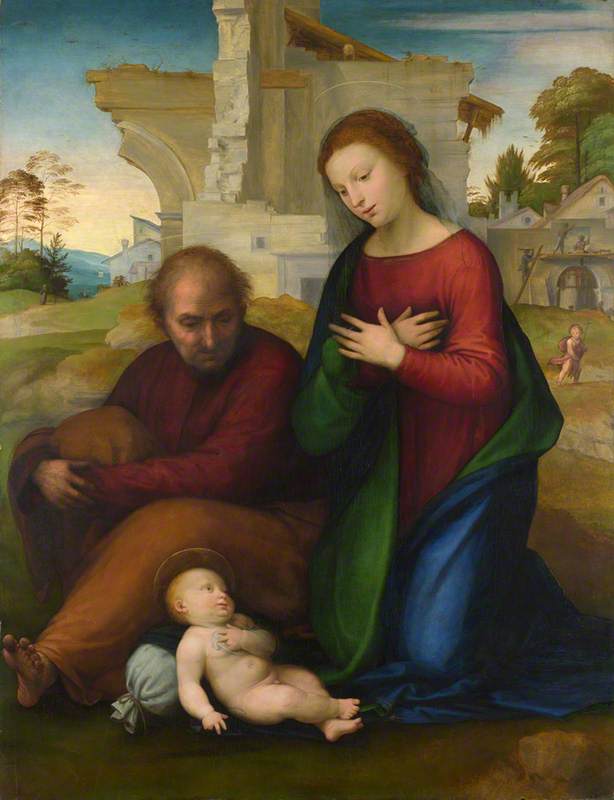 De Maagd aanbiddend het Kind met Sint-Jozef - Fra Bartolomeo