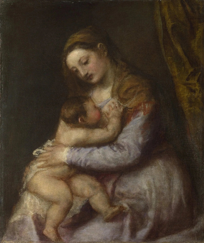 De Maagd die het Kind Jezus voedt - Titian