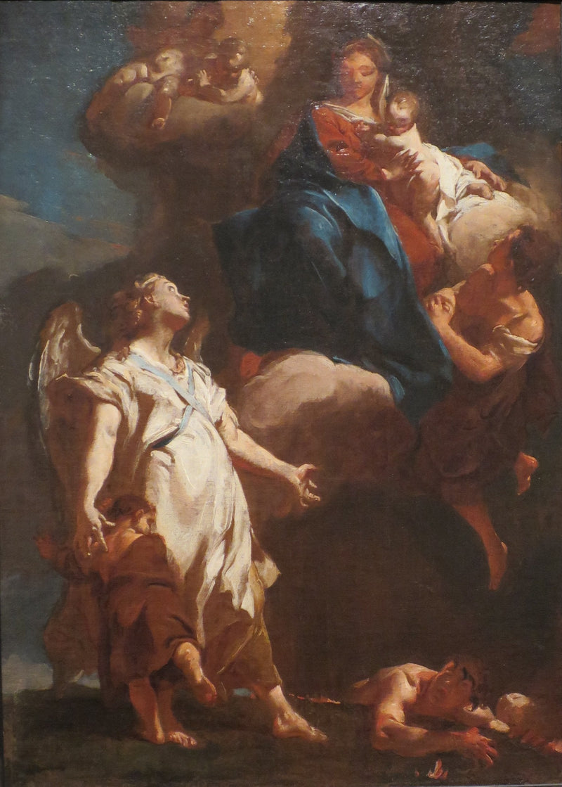 De Maagd die aan de beschermengel verschijnt - Giovanni Battista Piazzetta