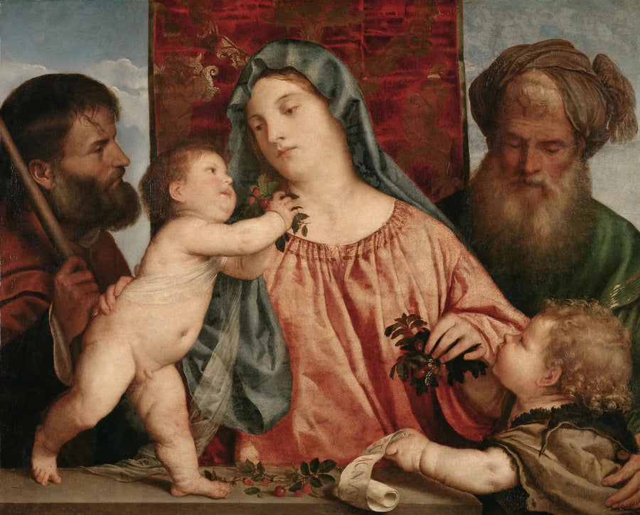 De Maagd met kersen - Titian