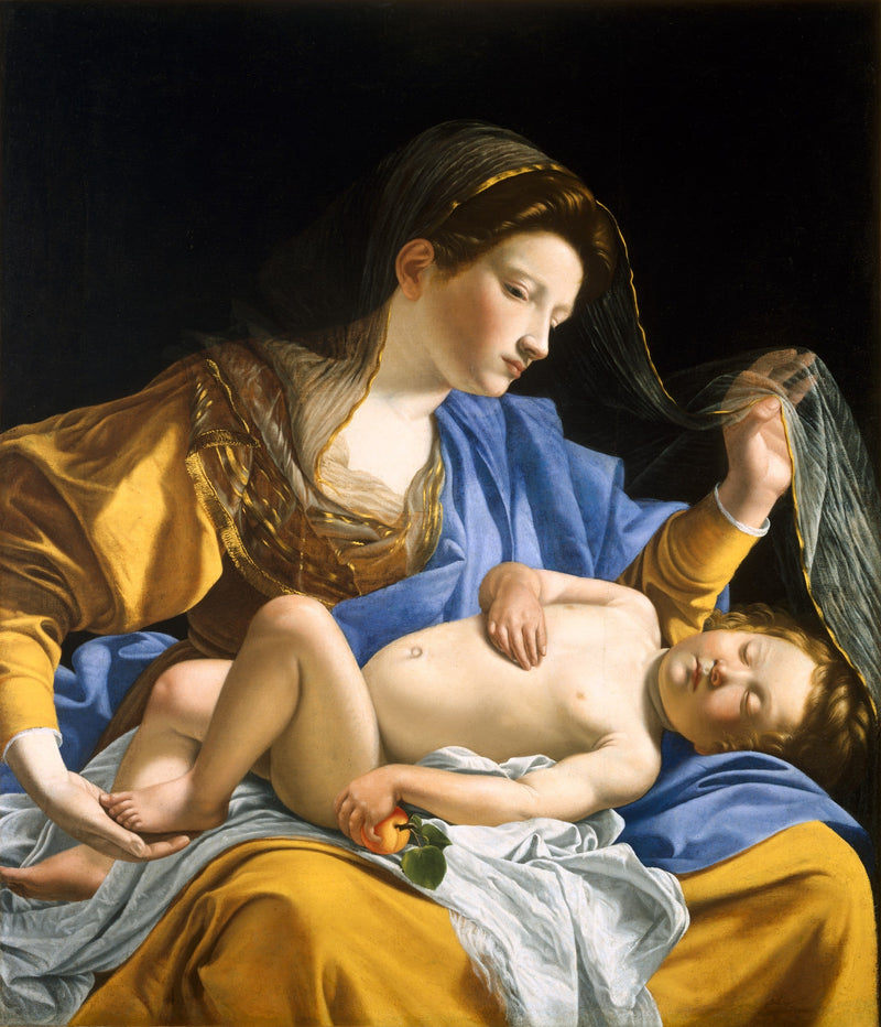 De Maagd met het Kindje Jezus dat slaapt - Orazio Gentileschi