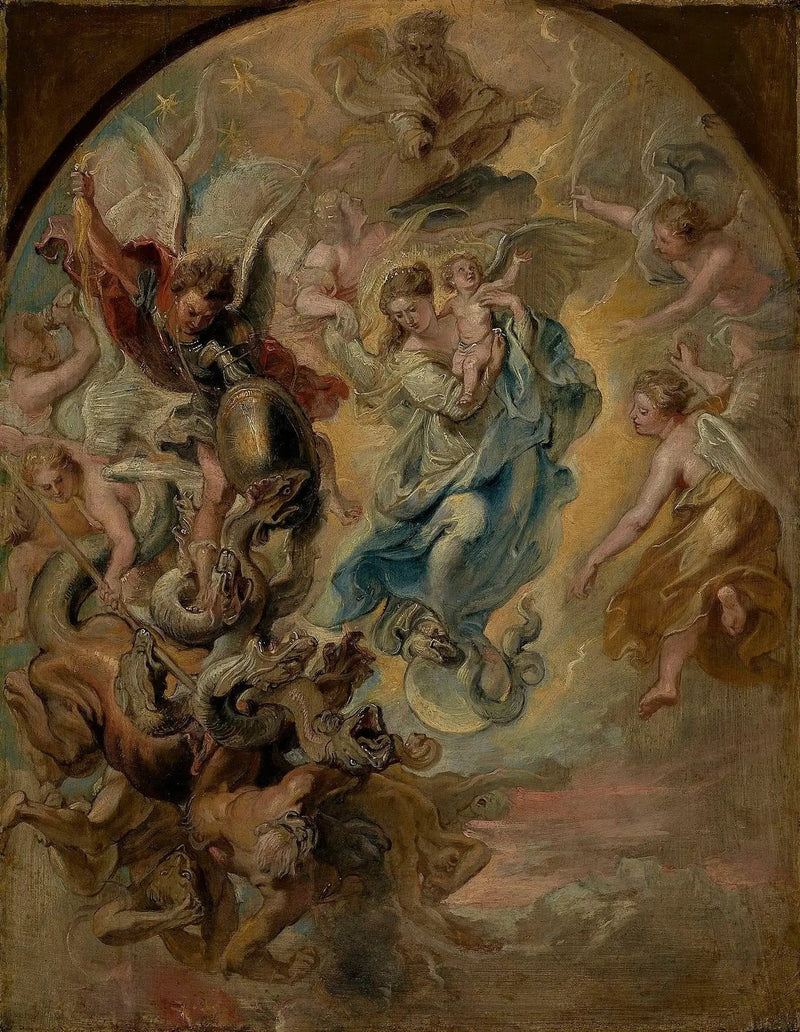 De Maagd als vrouw van de Apocalyps - Peter Paul Rubens
