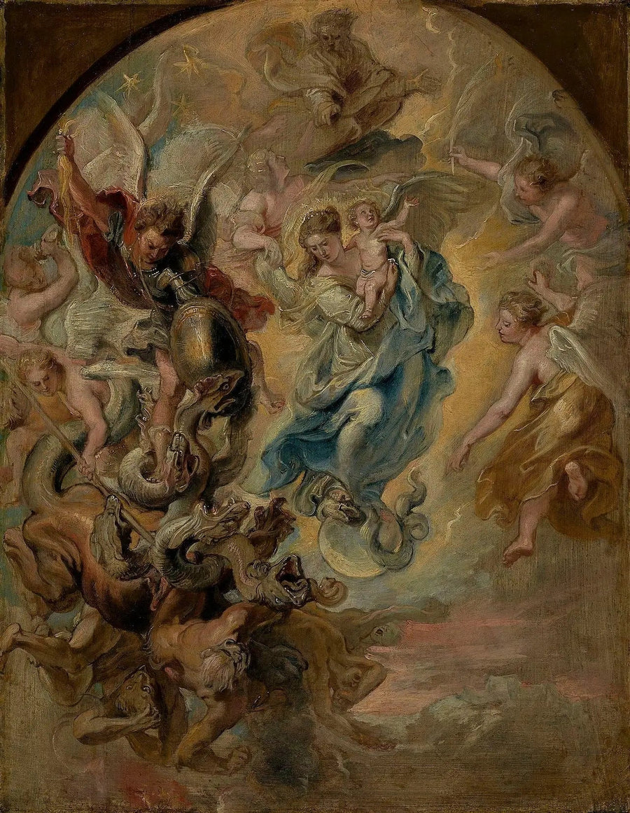 De Maagd als vrouw van de Apocalyps - Peter Paul Rubens