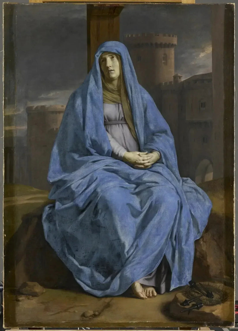 Het Verdrietige Moederbeeld aan de Voet van het Kruis - Philippe de Champaigne