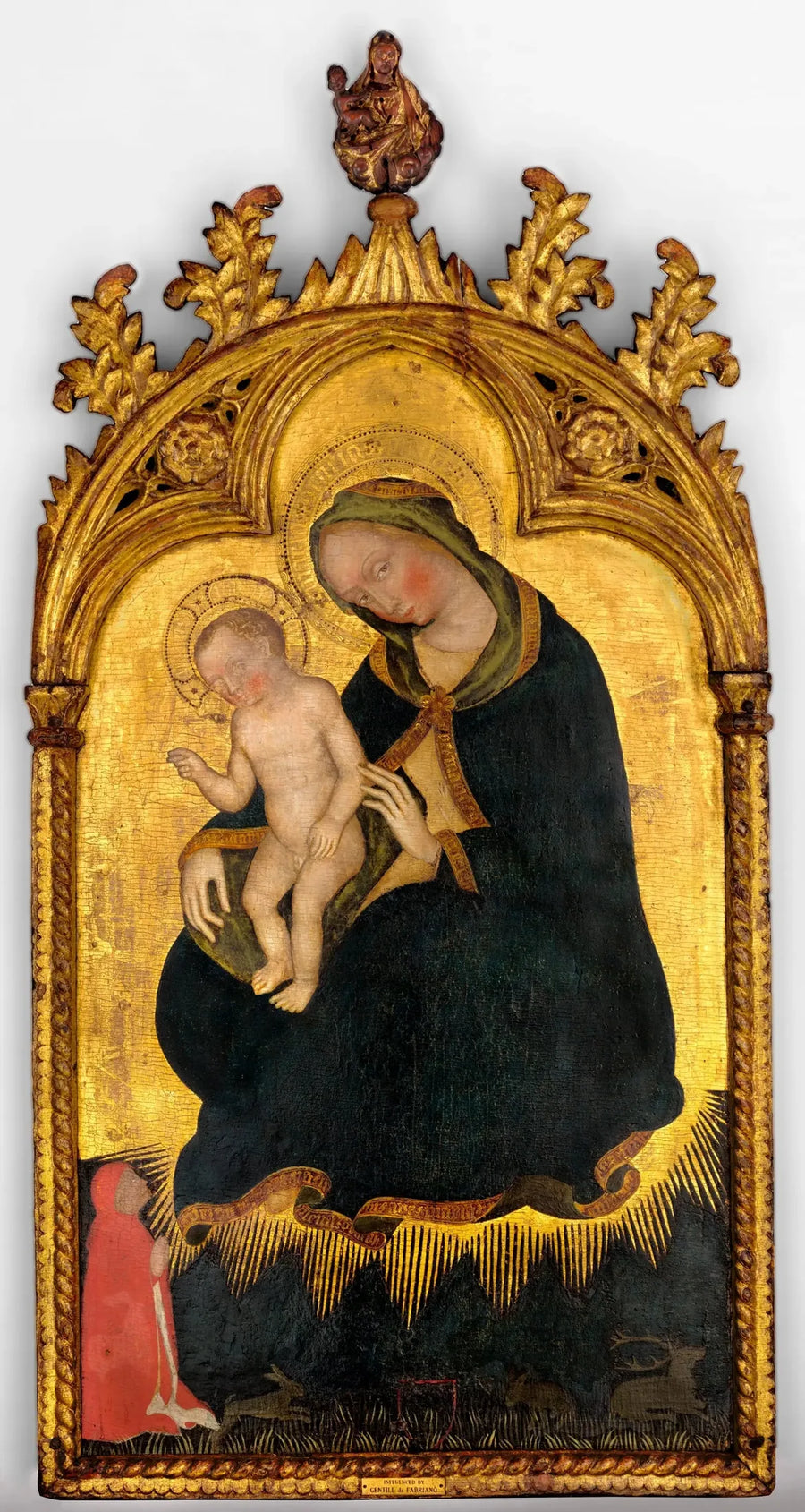De Maagd van de Nederigheid, met een schenker - Gentile da Fabriano