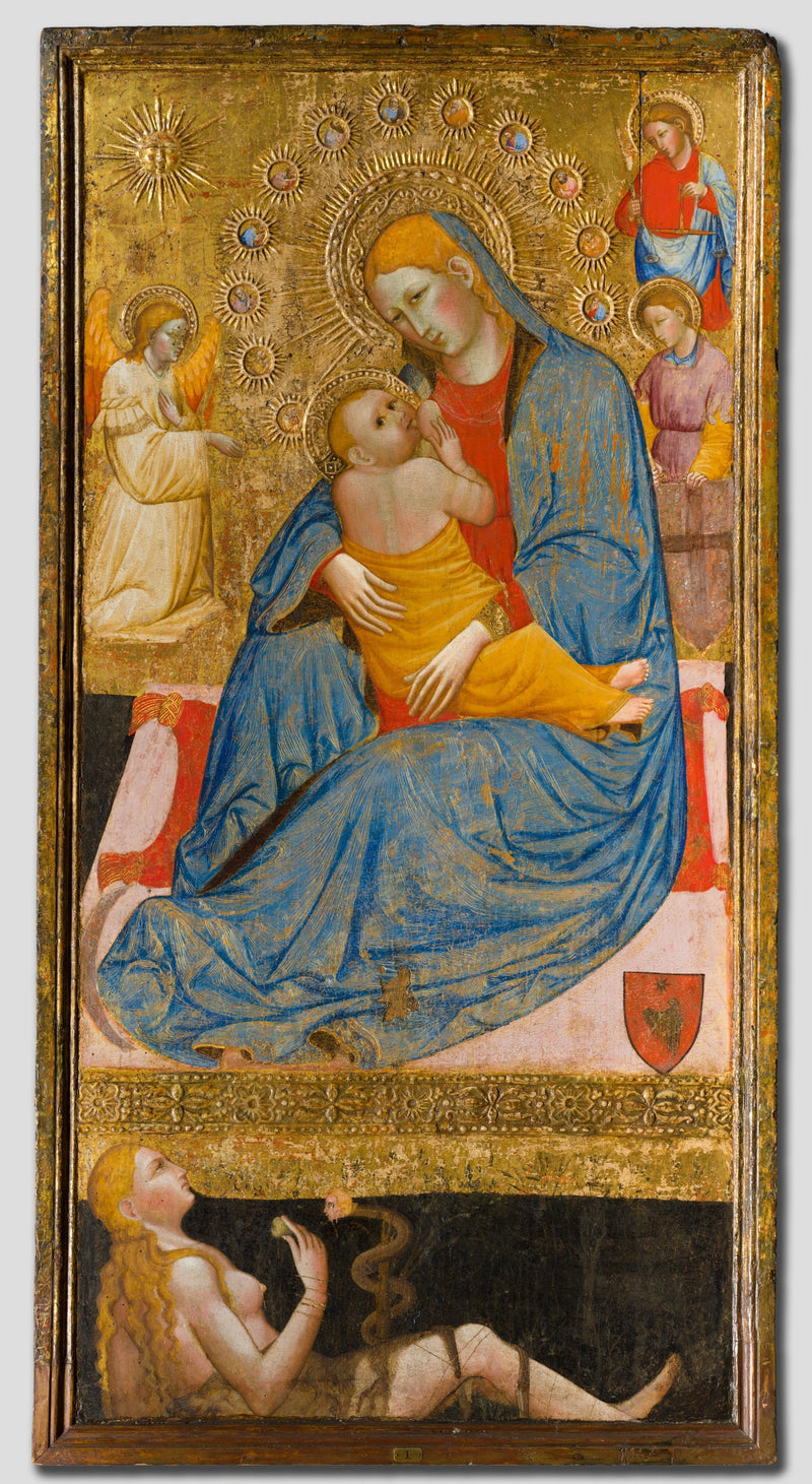 De Maagd van de Nederigheid tegenover de verleiding van Eva - Olivuccio di Ciccarello