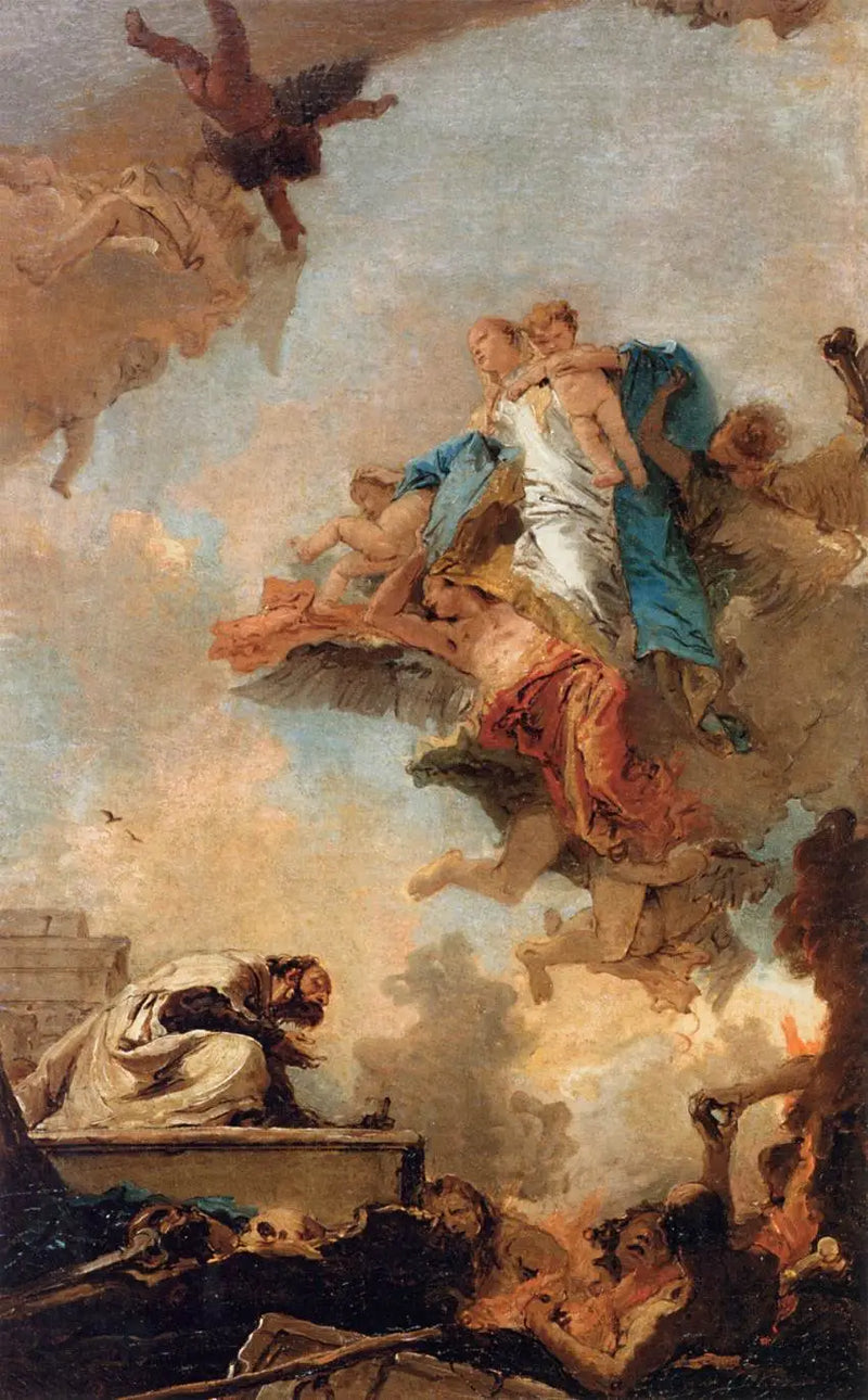 De Maagd van de Karmel die aan Sint Simon Stock verschijnt - Giovanni Battista Tiepolo