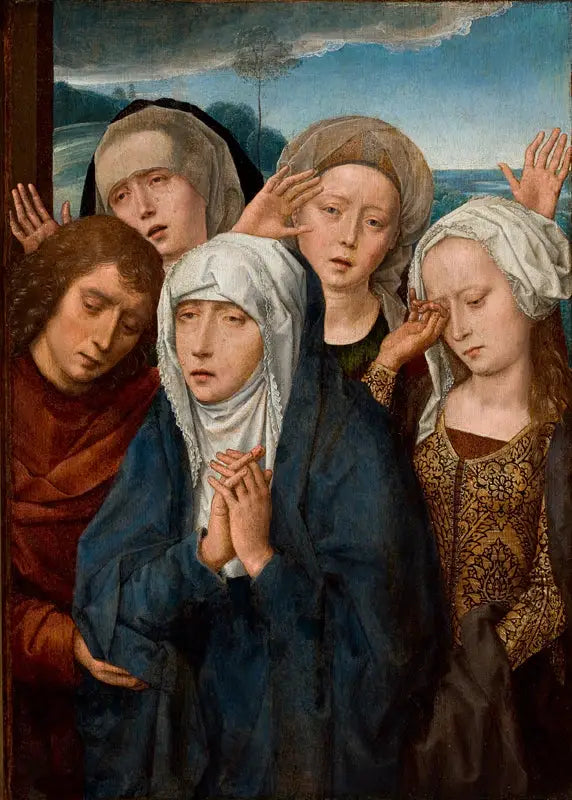 De Treurende Maagd met Sint-Jan en de vrome vrouwen van Galilea - Hans Memling