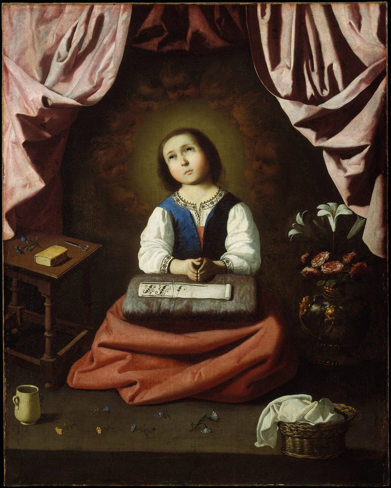 De Kindervirgin in extase - Francisco de Zurbarán