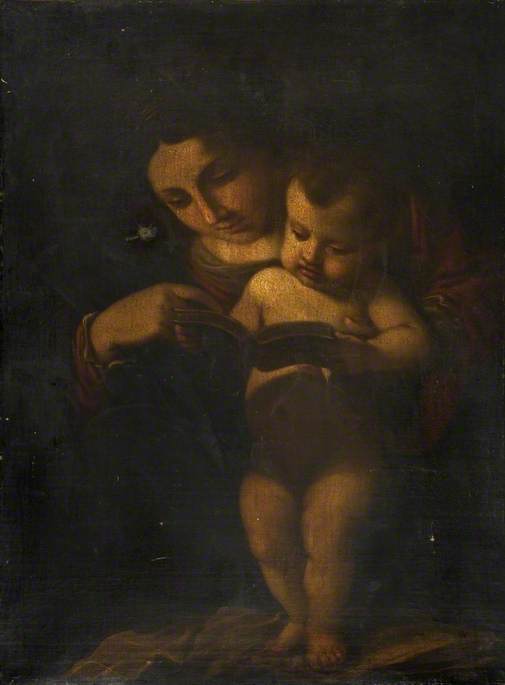 De Maagd die het Kind Jezus leert lezen - Guercino