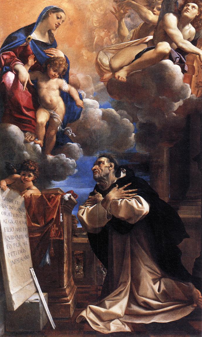 De Maagd en het Kind dat verschijnt aan Sint Hyacinthus - Ludovico Carracci