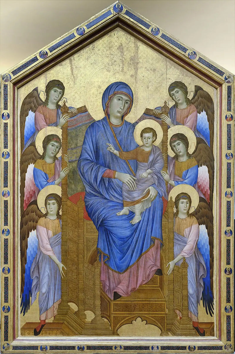 De Maagd en het Kind in majesteit omringd door zes engelen - Cimabue