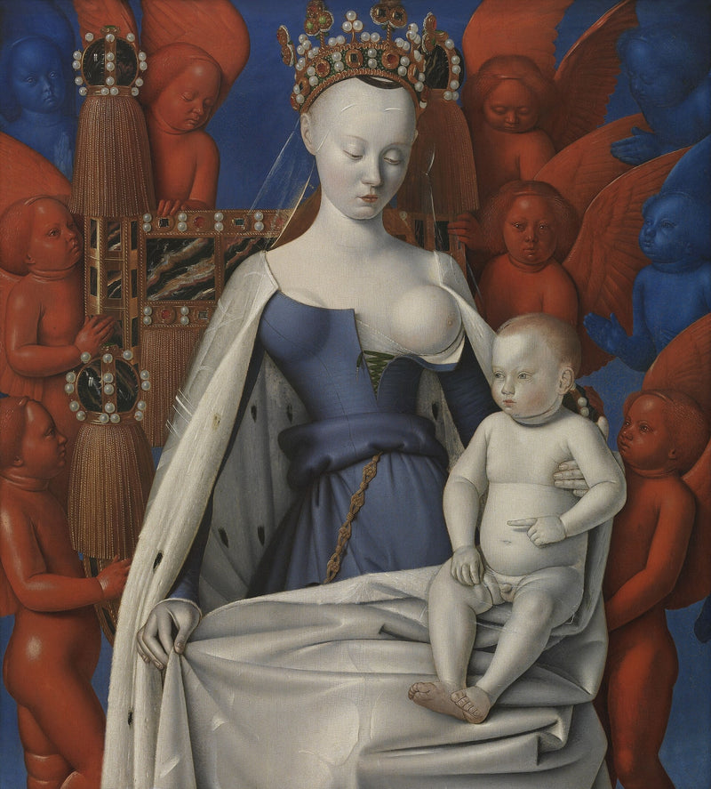 De Maagd en het Kind omringd door engelen - Jean Fouquet