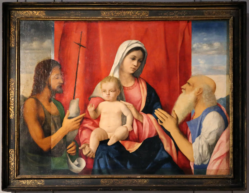 De Maagd en het Kind tussen Sint-Jan de Doper en Sint-Jerome - Giovanni Bellini