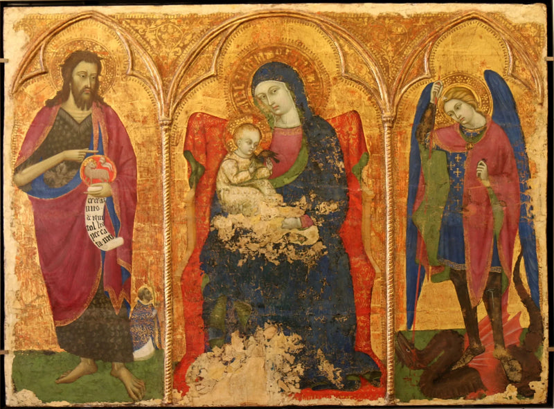 De Maagd en het Kind tussen Sint-Jan de Doper en Sint-Michel - Barnaba da Modena