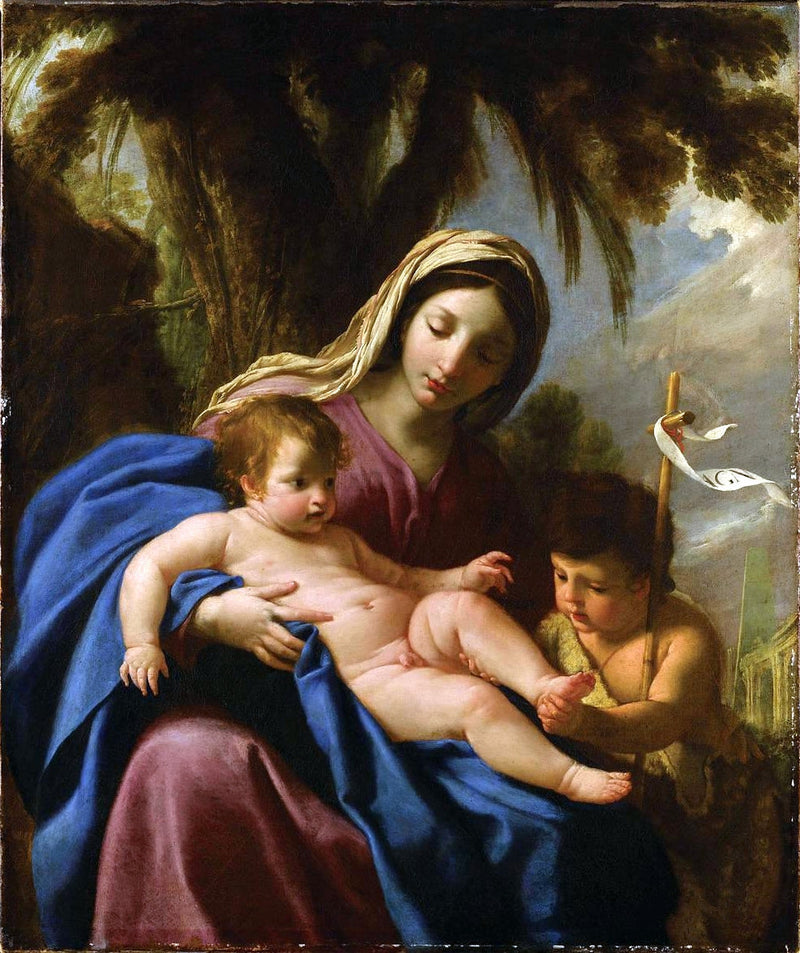 De Maagd en het Kind Jezus met Sint-Jan de Doper - Eustache Le Sueur