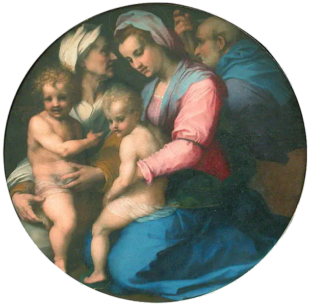 De Maagd, het Kind Jezus, heilige Elisabeth en de kleine heilige Johannes - Andrea del Sarto