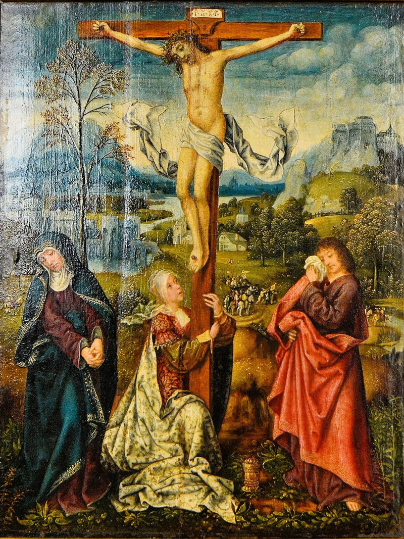 De Maagd, Maria Magdalena en Sint Jan aan de voet van het kruis - Quentin Metsys